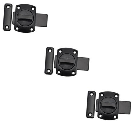 jojofuny 3pcs Door Accessory Sliding Door Lock Night Latch Lock Heavy Duty Gate Latch Easy Install Front Classic Colors