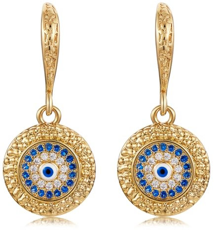 LEGENTLISUR Böser Blick Ohrringe Gold Hängend Tropfen mit 3A Zirkonia Hypoallergene 18 Karat Gold Ohrringe Damen für Frauen Mädchen