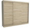 Brent - Kleiderschrank Schiebetüren Emily, 250cm Breit, Schlafzimmerschrank mit 1 Kleiderstange und Einlegeböden für Kleidung, Kleiderschrank Sonoma Eiche