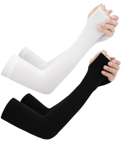 VODAFQS 2 Paia Braccio Maniche a Compressione Manicotti Braccio Manicotti Anti UV Manicotto Copri Tatuaggio Manicotti Traspirante Elastico Manicotti Pallavolo Uomo e Donna Manicotti Compressione