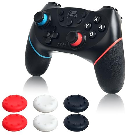 AMATHINGS Gamepad Controller passend für Nintendo Switch inkl. 6 Ersatz Silikon Pads
