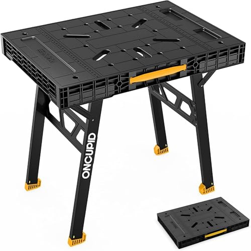 Express Klapp-Arbeitstisch, einfacher Aufbau, tragbarer Klapp-Arbeitstisch und tragbare klappbare Werkbank, 86,4 cm B x 63,5 cm T x 78,7 cm H, Leichter, vielseitiger Klemm-Arbeitstisch für