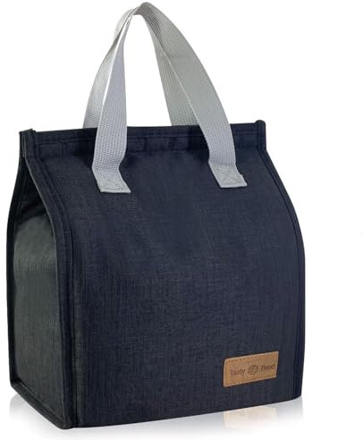 Koyigo Lunch Bags for Women Men,Portable Lunch Box Bag, Insulated Pack Lunch Bag for Adults Kids Boys Girls, Thermal Leak-Proof Cooler Bag for Work School Travel Picnic (Black)