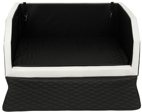 Autohundebett Reisebett Hundebett für Kofferraum Transportsystem 90x55cm (Farbe: schwarz - weiß)