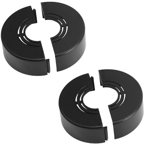 UFURMATE Pipe Cover 2Pcs Plastic Round Wall Pipe Cover for Bathroom Black Pipe Collar Cover Decoration Adjustable Wall-mounted Radiator Escutcheon Easy Installation Water Pipe Drain Line Cover