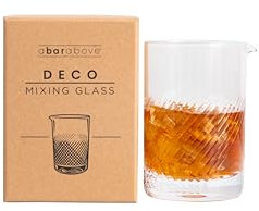 A Bar Above Diamond – Verre à mélanger à cocktail décoratif – Gobelet en verre épais et robuste pour mélanger et mélanger les cocktails – Verre mélangeur pour bar – Accessoires de bar professionnels