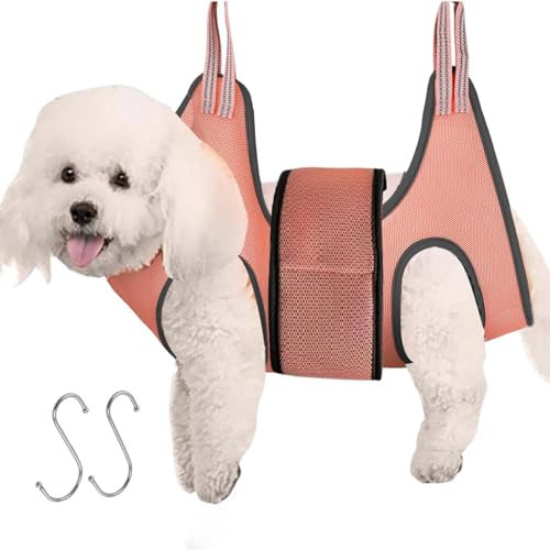 Cat Holder for Nail Clippers - Dog Harness, Cat & Dog Grooming Sling | Dog Harness Pet Grooming Helper Bathing Sling Hammock, Pet Care Grooming Holder for Small Dogs Claw Trimming Bag with S Hook