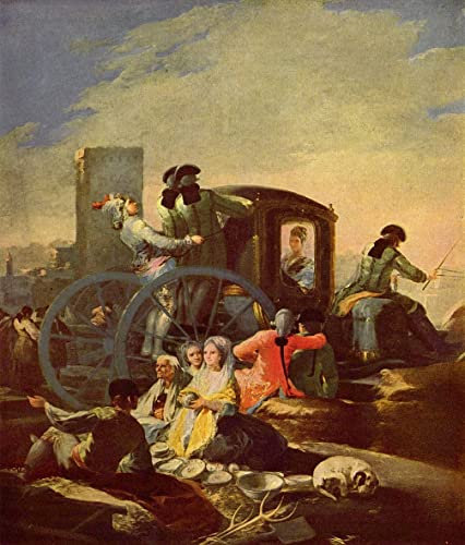 MHFFDYIV Famous HD Print Picture Wall Art Painting the Crockery Vendor by Francisco De Goya Paintings Reproduction for Office Decor 60x90cm