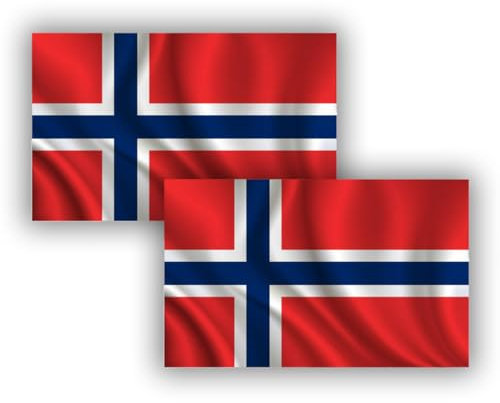 Bandera de Noruega, Bandera 90cm x 150cm, Bandera Grande con Trabilla para Mástil y Cordones para Sujetar, Bandera Ligera, Bandera para Deportes, Fútbol, Edificios (Noruega 2ud)