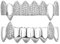 Generic Hip Hop Cosplay Zahnspangen Grillz Halloween Street Rap Fangs Zirkonia Gold überzogen Iced Out Vampir Zähne mit zusätzlichen Leisten,Silber