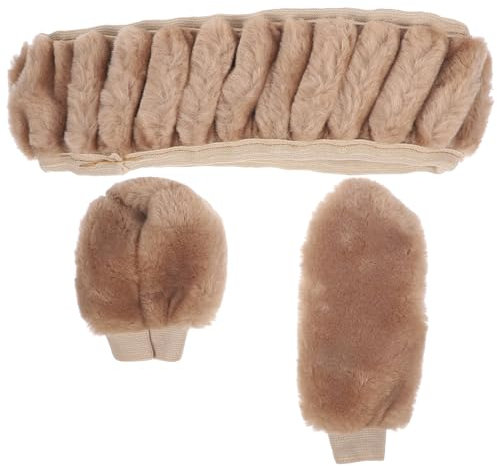 Winter Mottoparty Flauschiger Lenkradbezug 38cm 1 Satz Khaki Auto