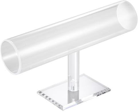 TENINYU Hovering T-Bar Bracelet Necklace Earring Bangle Pendants Anklet Tower Watch Key Jewelry Display Stand for Home Organization (Clear)