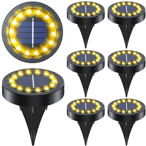 GIACOMO Solar Bodenleuchte 14 LED, Solar Gartenleuchten für Außen IP65 Wasserdicht, Solarleuchte für Garten Außenleuchte außen, für Garten, Rasen, Gehweg, Patio, Auffahrt