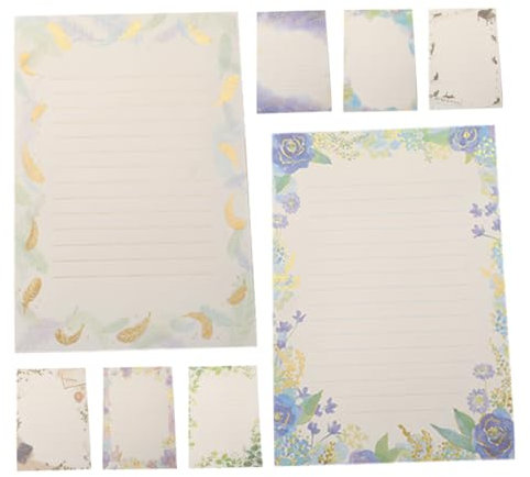 Gadpiparty 8 Sätze Briefpapier Vintage Briefpapier mit Dekorative Schreibwaren für Einladungen und Persönliche Briefe Blumen Usw
