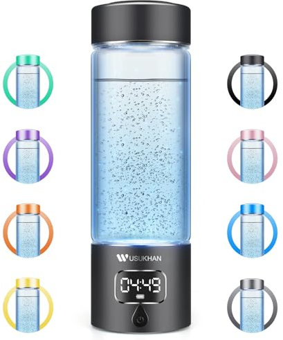 Hydrogen Water Bottle Generator with 4th Generation SPE/PEM Technology, Portable Hydrogen Water Ionizer Machine, Birthday,Xmas Gift for Husband,Wife,Lovers,Friends,Travel (Black, 9.05in*Φ2.64in)