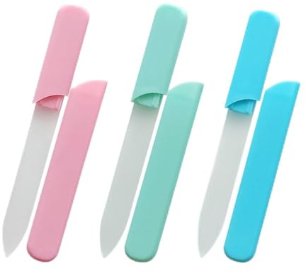 KRFWGUU 3 Pezzi Lime Per Unghie In Vetro Per Unghie,Lima Per Unghie In Vetro Con Custodia,Lima Professionale Per Manicure E Cura Delle Unghie,Per Donne(Rosa/Verde/Blu)
