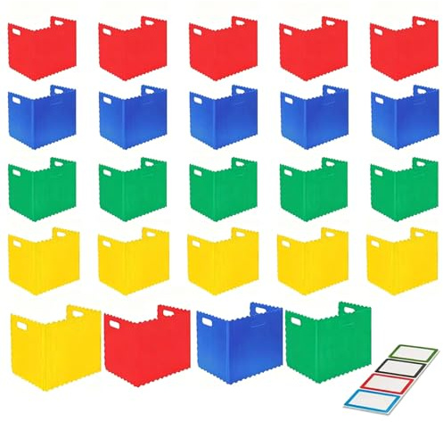 24 Stück Mehrfarbig Trennwand für Schreibtisch,Trennwände für Schüler zur Konzentration bei Tests, Sichtschutz aus Kunststoff mit 72 selbstklebenden für Schüler Schule Schreibtisch Bibliothek Schule