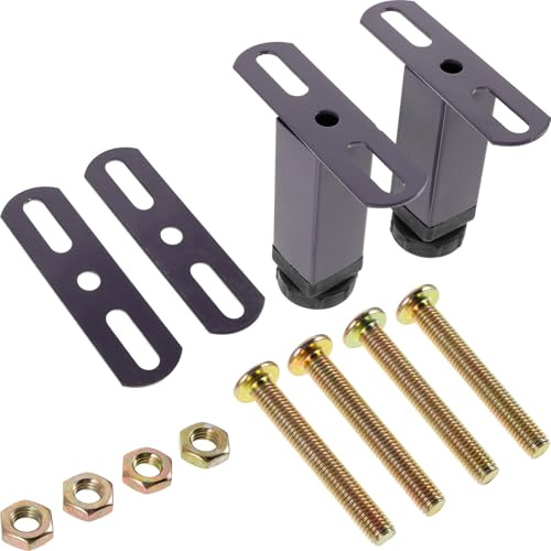 Didiseaon Lot de 2 Pieds de Support de Cadre de Lit en Fer Noir, Rehausseurs Robustes et Légers Structure Simple, Adaptés pour Lit et Meubles, Capacité de Charge Élevée
