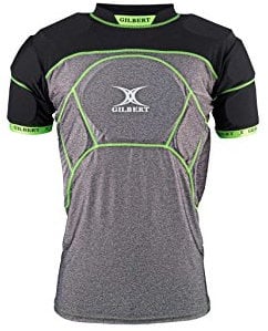 GILBERT Rugby-Unterhemd Charger X1-13 Schutzzonen – Kinder – Schwarz/Grau/Grün