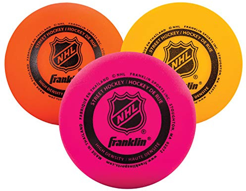 Franklin Sports NHL Street Hockey Balls - No Bounce Outdoor Street + Roller Hockey Balls - Official Size for Youth + Adult Street Hockey - Assorted Colors - 1, 3, and 15 Bulk Packs