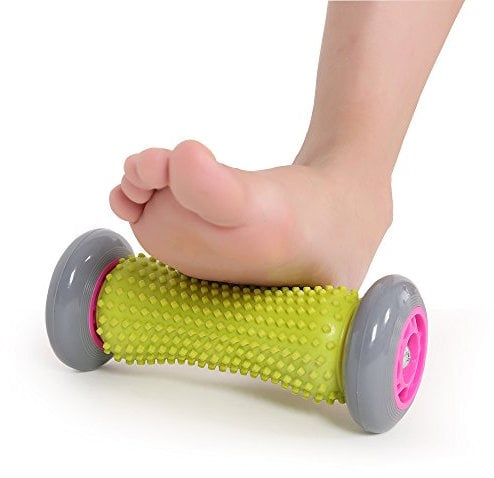 Pejoye Rouleau de Massage des Pieds, Acupression Réflexologie Masseur Bâton Poignets Avant-Bras Exercice Rouleau de Massage pour la Fasciite Plantaire Récupération et Muscles Tendus Noeuds (Gris)