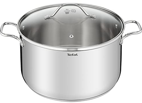 Tefal B9086914 Intuition XL Grande Marmite Inox 30 Cm (11.8L) + Couvercle en Verre Tous Feux Dont Induction