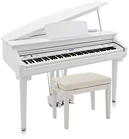 GDP-200 Digital Grand Piano with Stool by Gear4music, Gloss White