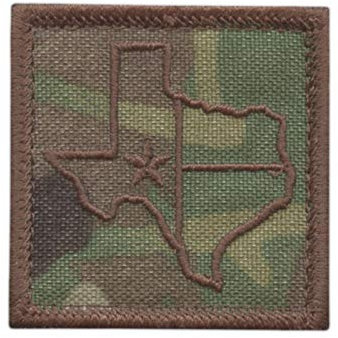 Texas State Out Silhouette Lone Star Multicam OCP USA Army Tactical Morale Touch Fastener Cap Patch