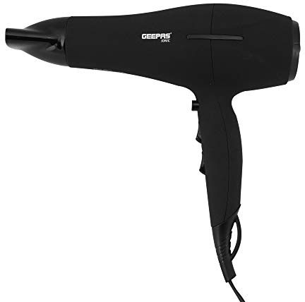 GEEPAS 2200W Powerful Hair Dryer – 2-Speed & 3 Temperature Settings – Salon Quality with Cool Shot Function for Frizz Free Shine – Portable Elegant Hair Dryer with Ionic Function – 2 Years Warranty