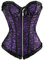 Josamogre Korsett Top Sexy Damen Corset Corsage Mit Reissverschluss Gothic Bluse Satin Schnüren Violett M