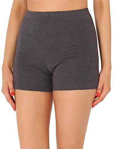 Merry Style Damen Shorts Radlerhose Unterhose Hotpants Kurze Hose Boxershorts aus Baumwolle MS10-358(Dunkelmelange,XXL)