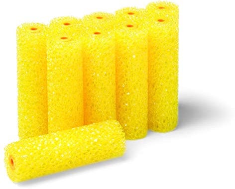 10 rulli strutturali per creare effetti strutturali grossolani, rulli in schiuma da 110 mm per vernice strutturale, mastice e superfici di trasporto, rivestimento come UPOL Raptor 22580 (giallo)