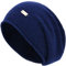 Jaxmonoy Kaschmir Slouchy Strickmütze für Frauen Winter Weich Warm Damen Wolle Gestrickt Schädel Beanies Cap - Blau - Medium