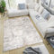 TAPISO Valley Teppich Kurzflor Hellgrau Grau Beige Quadrate Design Used Effekt Meliert Verwischt Wohnzimmer Schlafzimmer ÖKO-TEX 300 x 400 cm
