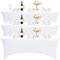 Pesonlook Paquet de 3 Blanc Nappe Extensible - Housse de Table Ajustable de 6 Pieds (183 cm) - Nappe en Polyester et Spandex - Lavable en Machine - Résistant aux Plis