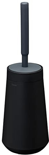 Tiger Tess Toilettenbürstenhalter mit flexibler Swoop WC-Bürste, WC-Bürstengarnitur freistehend oder zur Wandmontage (Kleben oder Schrauben), Farbe: Schwarz / Anthrazit