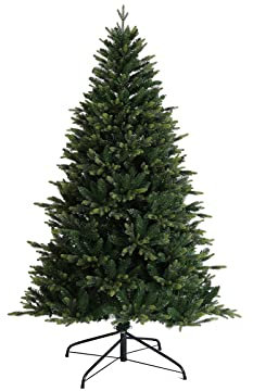 SVITA Künstlicher Weihnachtsbaum 150cm klappbar mit 488 Zweig-Spitzen inkl. Metall Ständer Christbaum Tannenbaum Schnellaufbau Klappsystem Spritzguss-Nadeln