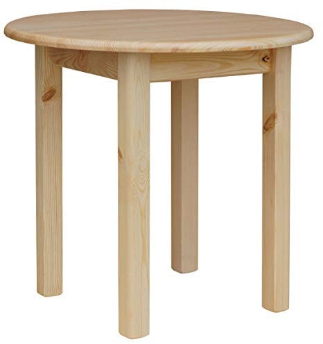 Runder Massivholztisch aus Kiefer – Zeitloses Design, Kiefer Lackiert, (Ø 50 cm)
