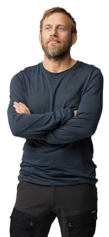 Fjällräven Herren Abisko Wool LS T-Shirt, Basalt, XL