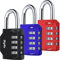 Diyife 3 Stück 4-Stelliges Zahlenschloss, Vorhängeschloss, Kombinationsschloss, Wetterfestes Metall, Plated Steel Combination Lock für Schule, Gym Locker, Schwarz Rot Blau