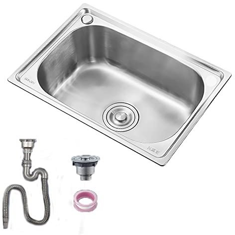 Lavello Cucina 1 Vasca, Mini Lavandino Cucina,Lavello In Acciaio Inox Stazione, Portatile Lavamani Installazione Da Incasso O Sottotop, Per Garage Giardino Camper Ristorante, Esterno, Una Lavanderia (