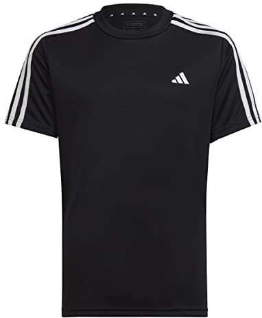 adidas Jungen Train Essentials AEROREADY 3-Stripes Regular-Fit Tee, Black/White, 9-10 Years