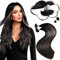 Moresoo Extensions Echthaar Bondings 60cm Haarverlängerung Echthaar Bondings Hot Fusion Keratin Bonding Extensions Schwarz mit Silber #1B/Silver Unsichtbar Ombre Extensions Bondings 1g/s 50g