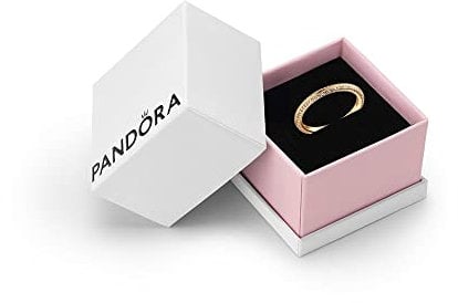 Pandora ME 14K Gold-Plated Pavé Ring With Cubic Zirconia, Size 54, With Gift Box