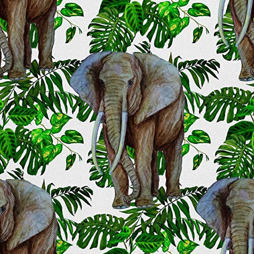 HEKO PANELS Stoff Oxford Wasserdichte Meterware Canvas-Stoff Polyester Stoff Zum Nähen Nähstoffe Dekostoffe Wasserabweisend Blickdicht Elefanten 1 Meter 155 x 100 cm