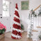 SOVORM Weihnachtsbaum, 1,5 m, zusammenklappbar, Pop-Up, rote Schneeflocken-Lametta-Weihnachtsbaum, Küsten-Weihnachtsbaum, Halloween-De-Weihnachtsbaum (rot) The New
