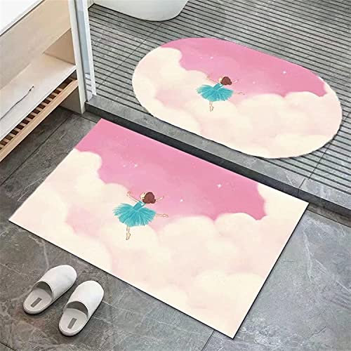 Tappeti da Bagno, Confezione da 2, tappetini Super assorbenti per Bagno, Antiscivolo, tappetini da Bagno e Doccia in Farina fossile, Morbidi ad Asciugatura Rapida, Adatti sotto la Porta per la docci