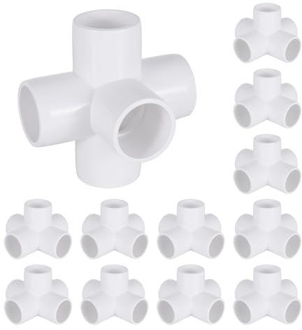 walkinginrain Raccordo per tubo in PVC a 5 vie, 3/4 di pollice, connettore per tubi in PVC a 5 vie, per costruire mobili in PVC, capannone per serre, supporto da giardino fai da te, bianco (confezione