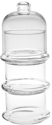 URBNLIVING 3 Tier Clear Glass Display Snacks Candies Chocolate Dish Bowl Jar with Dome Lid