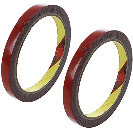 CENMEN 2 x starke, permanente, doppelseitige Schaumstoff-Klebeband-Rolle für Fahrzeug, Auto, rot, 10 mm x